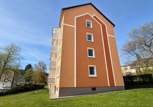 WDV-System, Putz, farbliche Gestaltung Fassade Ort: Zschopau Auftraggeber: Genossenschaft