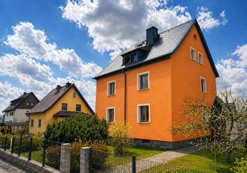WDV-System, Putz, farbliche Gestaltung Fassade Ort: Amtsberg Auftraggeber: Privat